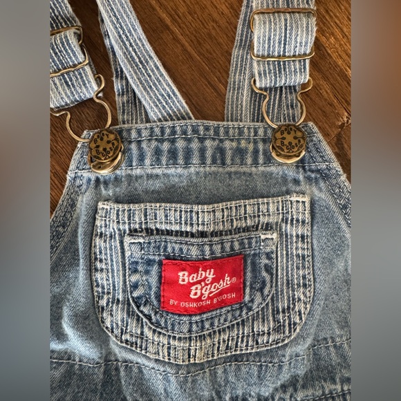 Vintage Baby B’Gosh OshKosh Denim Overalls Train Teddy 18M - Picture 3 of 11